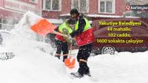 Yakutiye belediyesinin karla imtihanı