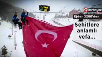 Palandöken Kayak Tesisleri'ne dev Türk bayrağı asıldı