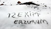 Erzurum’da kar yağışı
