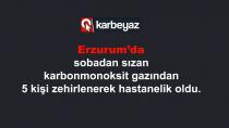 Erzurum’da 5 kişi karbonmonoksit gazından zehirlendi