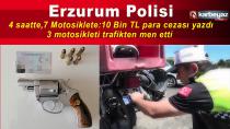 Erzurum Emniyet Müdürlüğü motosikletleri denetledi